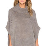 LA Made  Sage Wool Blend Turtleneck Poncho Sweater in Heather Grey Size Medium Photo 0