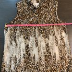 Chico's  1 Sleeveless Leopard Print Button Down Shirt Women Medium Sheer Flowy Photo 4