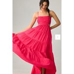 Anthropologie New! Let Me Be Cutout Tiered Dress in Magenta, women size XS Photo 2