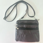 Embassy Genuine Soft Leather Crossbody Purse Fanny Pack Hips Bag Dark Brown 7” Black Photo 0