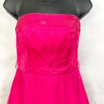 Y2K Coast Silk Dress Womens 8 Ruffled Dopamine Strapless Fairycore‎ Maximalist Pink Photo 2