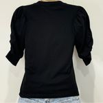 frame denim Frame Frankie Tee Shirt Puff Sleeve Black XS Cotton Minimal Whimsigoth Chic Photo 2