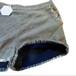 Paper Crane Ethereal Shorts by Knit Frayed Hem Blue Gray Size L Photo 4