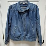 Vintage 90s Woman's Denim Coat Jean Jacket Size Medium 100% Cotton Blue Photo 0