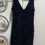 THEIA Sequin Formal Short Bodycon Dress Navy Size 12 Photo 3