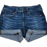 American Eagle  Super Stretch Dark Wash Denim Rolled Hem Shorts 4 Casual Summer Photo 0