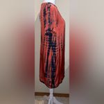 Oliviaceous NWT Women’s Tie Dye Salmon/Navy Shift Dress Boho Swing Size Medium Orange Photo 3