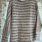 L'Agence L’ agence grey stripped wool blend mock neck chunky knit sweater Photo 0