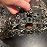 Leather Double big Woven 60s Vintage boho rustic handbag tote Black Photo 7