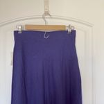 A New Day  Navy Blue Satin Maxi Slip Linen Blend Skirt Photo 3