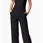 Dress the Population Tiffany Asymmetric Stretch Crepe Wide-Leg Jumpsuit NWOT Photo 0