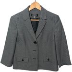 Ann Taylor  Dress Size XS Black Ivory Abstract Faux Wrap 3/4 Sleeve Career Photo 0