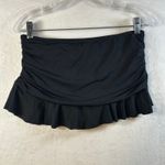 La Blanca  Black Ruched Swim Skirt Ruffle Flounce Built in Briefs Size 6 Photo 2