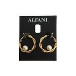 Alfani Gold-Tone Small Pearl Twist Hoop Earrings Photo 0