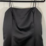 Vtg Scott McClintock Black Satin Spaghetti Strap Bow Accents Maxi Dress Size 14 Photo 1