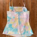 ZARA pastel pink blue and yellow tie dye cowl neck tank top Photo 6