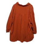 MIB Tunic Button Top 2X Rust Textured Cotton‎ Oversized Lagenlook Earthy Minimal Orange Photo 1