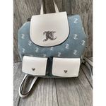 Juicy Couture Blue Denim Backpack with Rhinestone Logo & Heart Accents Photo 0