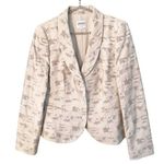 Armani Collezioni  Womens Size 12 Blazer Ivory Gray Long Sleeve Career Jacket Photo 0