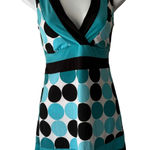 Vanity‎ Y2k Sleeveless Mini Dress Teal Black White Polka Dot Party Going Out Top Blue Photo 0