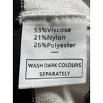 WIHOLL Striped Pullover Sweater Quarter Zip Tunic Top Oversized Medium Black Photo 4