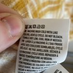 American Eagle  Plaid Shirt Crop‎ Top Button Down Long Sleeve Yellow Small Photo 7