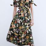 ZARA Floral Print Poplin Midi Dress Photo 0