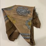 Vintage 100% silk scarf from the Specialty house tan gold brown Japan regency Photo 6