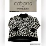 Crown & Ivy  Black and White Leopard Sweater Photo 1