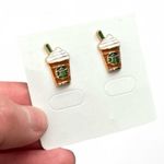 Mini Starbucks Frappuccino Earrings Gold Photo 1