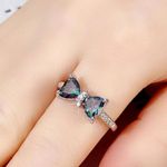 Butterfly Bow Cubic Zirconia Accent Silver Plated Ring sz 6 Photo 2