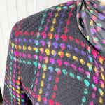 Doncaster Vintage Two Piece Blouse Blazer Jacket Set Black Rainbow Plaid Size 6P Photo 6