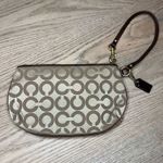 Coach Signature Wristlet Logo Leather Mini Bag Y2K Tan Brown Photo 1