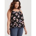 Torrid Black Floral Sophie Georgette Tiered Swing Cami, 3X/22-24 Photo 6