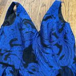 NWOT Frascara blue black evening dress prom gown midi high low mesh floral Size 6 Photo 3