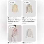 Anne Fontaine European Lace romantic Fairy Whimsy Blouse Size 36 White Photo 12