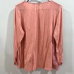Gloria Vanderbilt pink vneck roll tab sleeve blouse size large Photo 3
