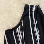 Nina Leonard  Black and White Sleeveless V-Neck Midi Dress Size M Photo 5