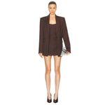 Alex Perry Lurex Pinstripe Strapless Crop Top in Chocolate 2 New Womens Corset Brown Photo 3