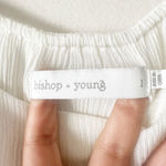 Bishop and Young White Textured Layered Flounce Romper Women’s Size L Photo 4