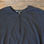 Ralph Lauren  Black Label Black Wool Long Tunic Sweater Top Keyhole Neck Size XL Photo 3