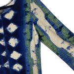 Clara Sun Woo Tie Dye Geometric Diamond Print Tunic Top Blouse Size M Blue Size M Photo 4