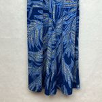 London Times Women's Blue Palm Tropical Halter Jumpsuit/Romper Sz 10 Sleeves Photo 8
