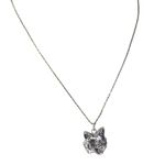 BEST fierce cat pendant silver tone necklace 18” Photo 3