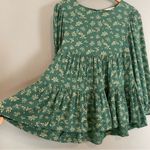 American Eagle  Floral Top Back Cut-Out Flowy Tiered Long Sleeves Oversize Blouse Photo 8