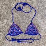 American Eagle AEO Blue Embroidered Bikini Top Photo 1