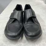 Ecco Black leather  size 11/11.5 slip-on velcro close shoes 42 Photo 5