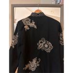Susan Bristol ‎ Silk Open Front Embroidery Jacket Size Medium Photo 3