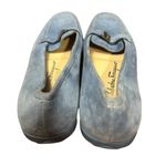 Salvatore Ferragamo Blue Suede Loafers Quiet Luxury Minimal Chic Slip-On Comfort Old Money Luxe 7.5 Photo 1
