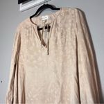 Cloth & Stone Anthropologie  Jacquard Blouse Tie Neck Beige Leopard Size Small Photo 1
